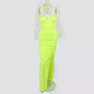 Slinky Halter Bright Gown- Brand New